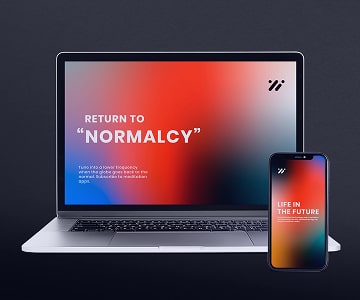 Laptop shows meditation app