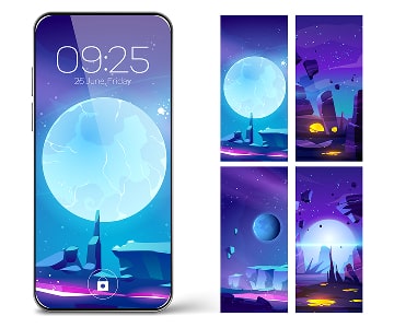 Smartphone and screen illustrations